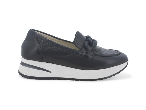 Melluso Donna Mocassini Primavera Estate con Zeppina Tomaia in Pelle Nera R20076W-237909